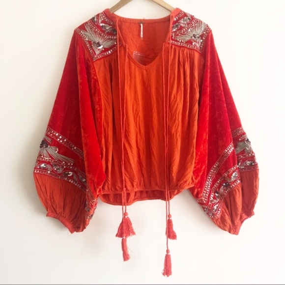 Free People Hearts aflame velvet sequin top - Picture 5 of 8